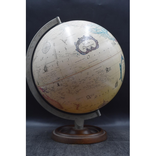 269 - Vintage Style World Globe on a wooden base,
It no longer lights up as the cable has been removed but... 