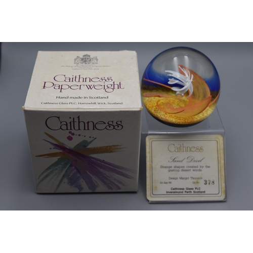 133 - Caithness Glass Limited Edition (378 of 750) Land Devil Paperweight with Certificate and Original Bo... 