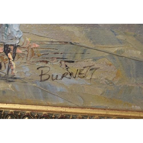 287 - Gilt Framed Oil Painting of Paris By Burnett (20.5