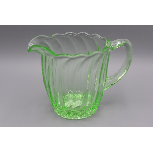 172 - Bagley Art Deco Uranium Glass Pouring Jug (3.5