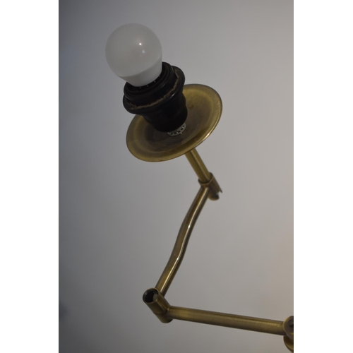 499 - Adjustable Swing Arm Brass Standard Lamp