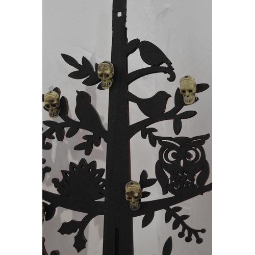 594 - Gothic Style Suspending Key Holder. With Skulls, Owls and Birds.