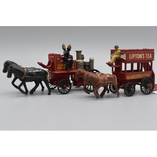 463 - Lesney Die-Cast No 12 Lipton's Tea Horse Drawn Carriage and Lesney No 4 Fire Truck