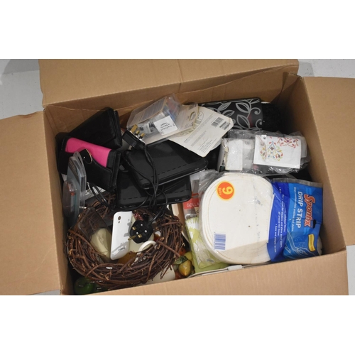 654 - Mixed Box to include Alarm clock, Purses, Ink Cartridge and More