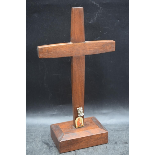 217 - Mid Century Teak Altar Cross (13