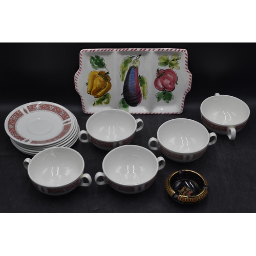 230 - Selection of Steelite Soup Bowl's and Saucers together with Vegetable Tray and a Gold trimmed Ashtra... 