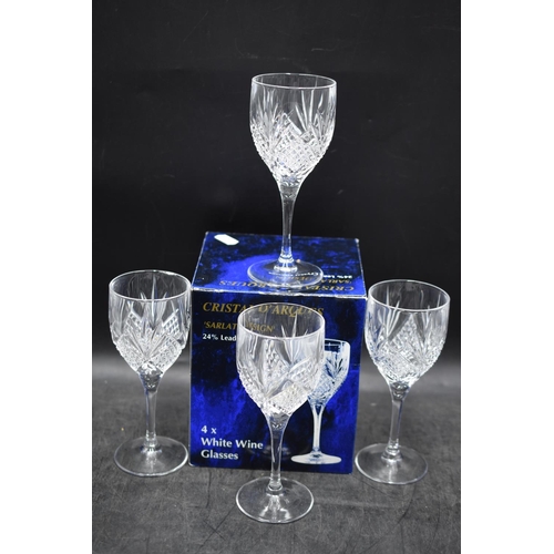 232 - Set of Four Cristal D'Arques Wine Glasses in Original Box