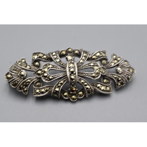 32 - Two Vintage Filigree and Marcasite Brooches