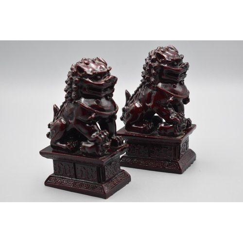 101 - Pair of Japanese Terracotta Foo Dogs 4.5