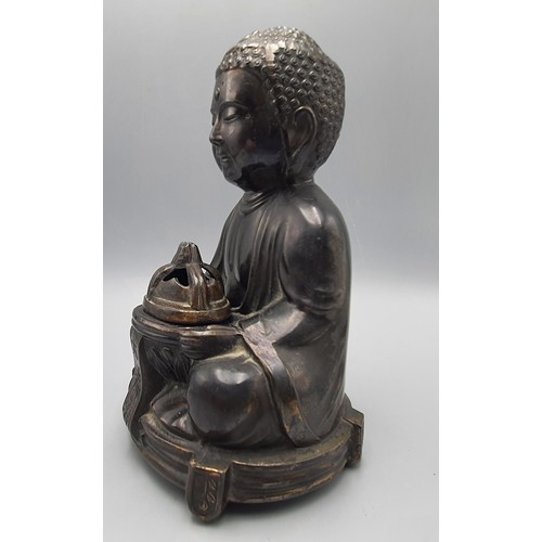 159 - Vintage Japanese Buddah Incense Burner Bronzed Spelter Approx 6