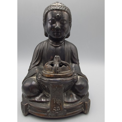 159 - Vintage Japanese Buddah Incense Burner Bronzed Spelter Approx 6