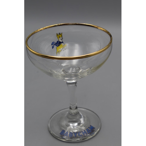 161 - Eleven Gilt Rimmed Babycham Glasses