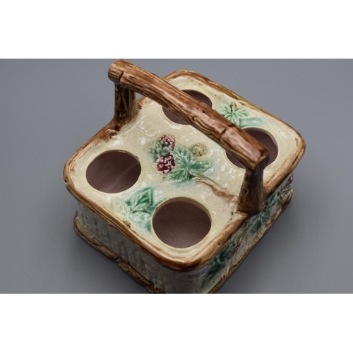 171 - Vintage Majolica Style Egg Holder