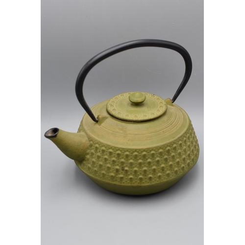 173 - Chinese Cast Iron and Ceramic Teapot with Tea Infuser