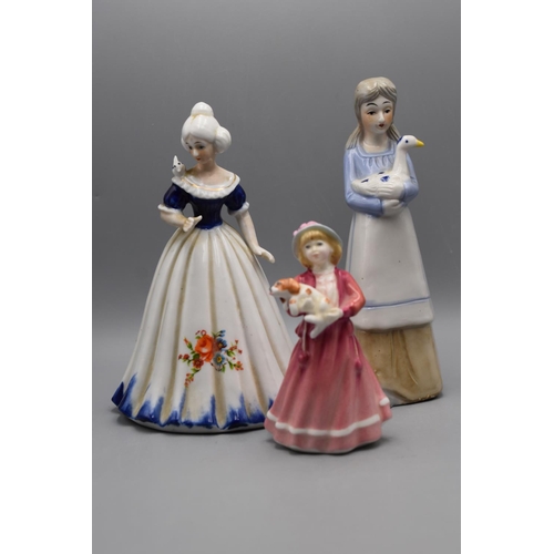 181 - Three Fine Bone China Female Figures including Royal Doulton