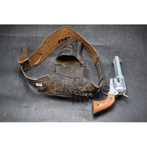 186 - Replica Colt 45 Pistol and leather holster