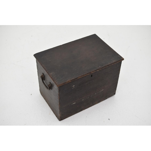 191 - Vintage Wooden Storage Box with Metal Handles and a Selection of Shoe Cleaning Materials