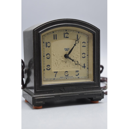 200 - A Smiths Sectric Bakelite Electric Mantle Clock With Alarm Function. Untested, Still with Original F... 