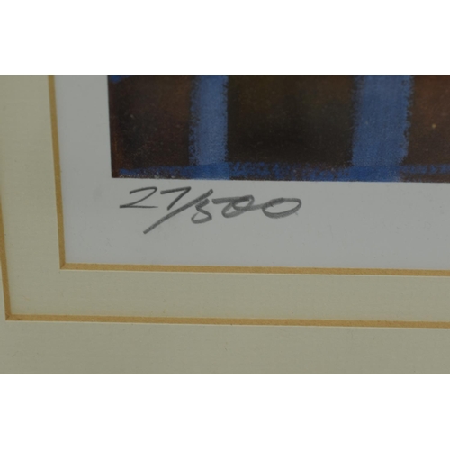 243 - Large Framed Print of Miles Davis signed by the artist Piliotis. Print 27/500. 60x52cm.