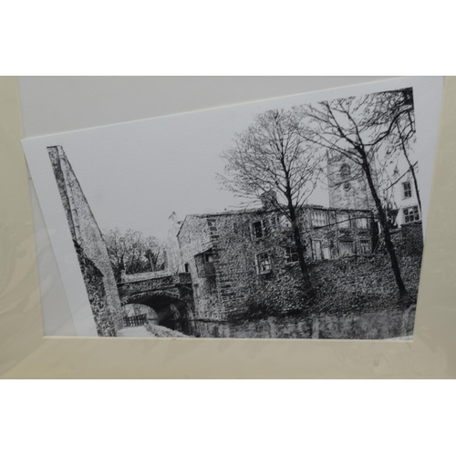 245 - 2 x Signed Prints of sketches of Canals at Skipton by B J Lambert. 3/300 and 13/300 (37x27cm)