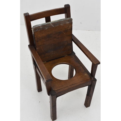 248 - Handmade Child's Potty Chair with Faux Leather Seat