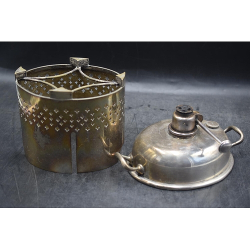 210 - Silver Plate Walker & Hall Sheffield Flambé Lamp (6.5