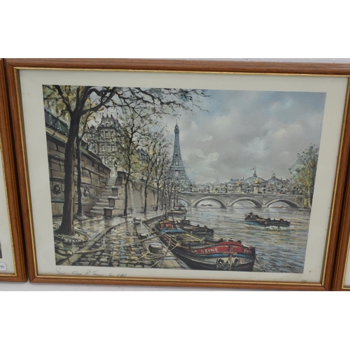 250 - Three Jacques Chardon Framed and Glazed Prints depicting Parisian Scenes (17