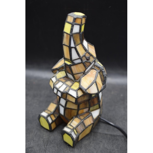 252 - Stained Glass Elephant Lamp (Working When Tested)