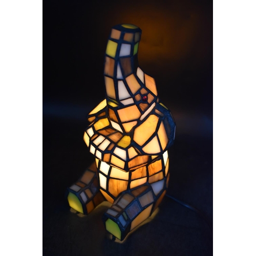 252 - Stained Glass Elephant Lamp (Working When Tested)