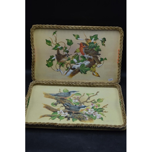 225 - Two Vintage Bird Themed Tea Trays