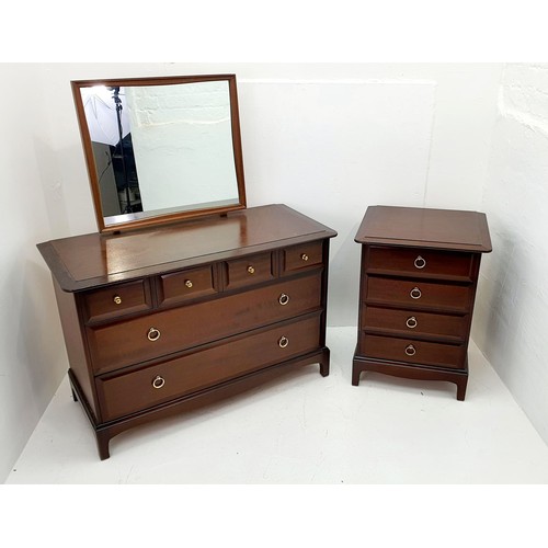 258 - Stag Minstrel 4 Drawer Bedside Cabinet and a Stag Minstrel 4 over 2 Chest of Drawers (42