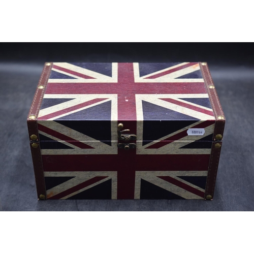 267 - Large Selection of unsorted Goth Style Jewellery in Union Jack Storage Box (11