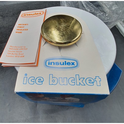 270 - Boxed Unused Original 1970's Insulex Ice Bucket With Original Label and Paperwork inside the box