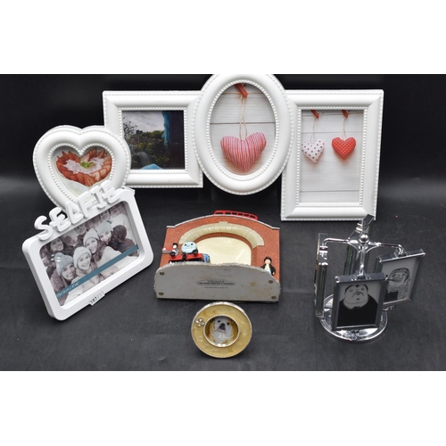 283 - Mixed Selection of photo frames including; White 4 x frame with heart / Selfie 6