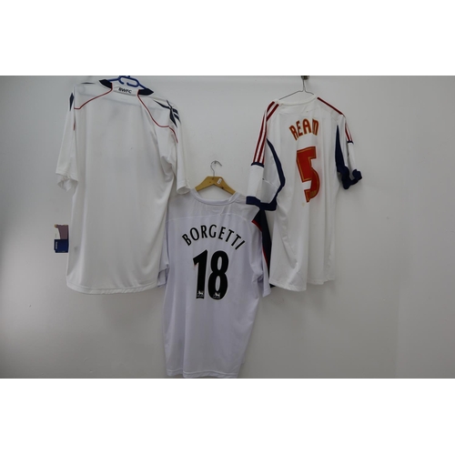 4 - Three Bolton Wanderers Football Shirts Includes No 18 Borgetti and 5 Ream