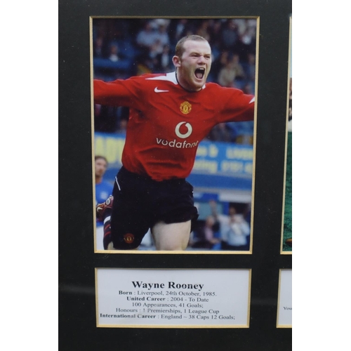 56 - Framed and Glazed Magnificent 7's In Manchester United Squad including Bobby Charlton, Wayne Rooney,... 