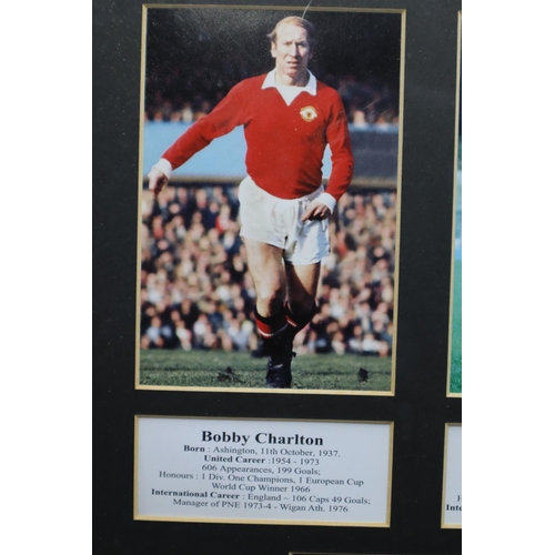 56 - Framed and Glazed Magnificent 7's In Manchester United Squad including Bobby Charlton, Wayne Rooney,... 