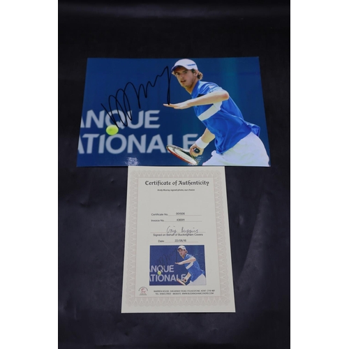 67 - Andy Murray Signed Photograph Complete with Certificate of Authenticity