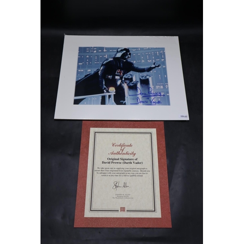 74 - David Prowse (Darth Vader) Signed Picture Complete with Certificate of Authenticity