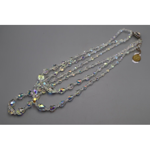 148 - Austria Three Strand Swarovski Simulated Crystal Necklace