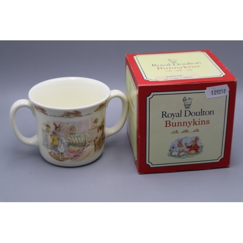 181 - Royal Doulton 2 handled Bunnykins Mug Complete with Original Box