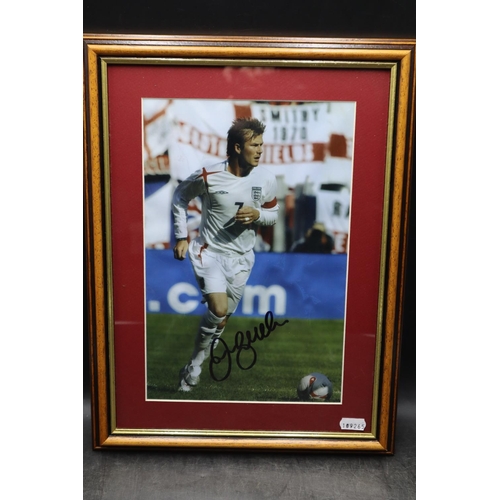 98 - David Beckham Signed Picture in Framed Mount Complete with Certificate of Authenticity