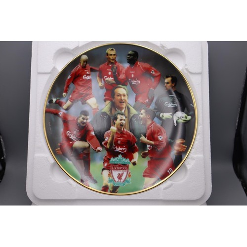 34 - Danbury Mint Liverpool Treble Winners 2001 Porcelain Collectors Plate with Certificate of Authentici... 