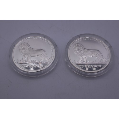 93 - Two Silver Proof Republic of Congo England 66 40th Anniversery Coin's