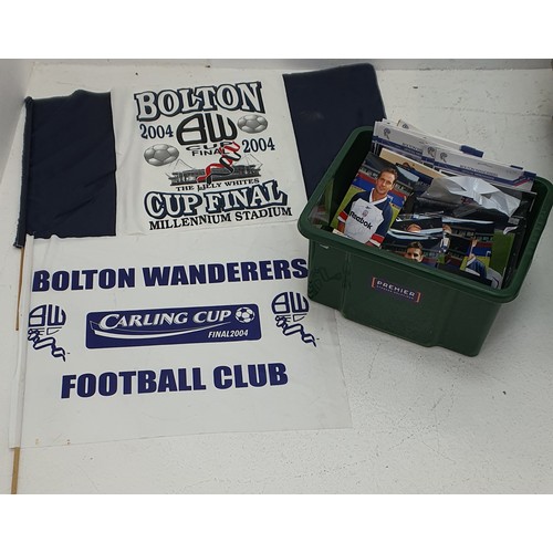 3 - A Large Selection of Bolton Wanderers Football Club Merchandise Including Autographs, Mug and Flags