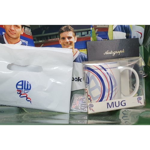 3 - A Large Selection of Bolton Wanderers Football Club Merchandise Including Autographs, Mug and Flags