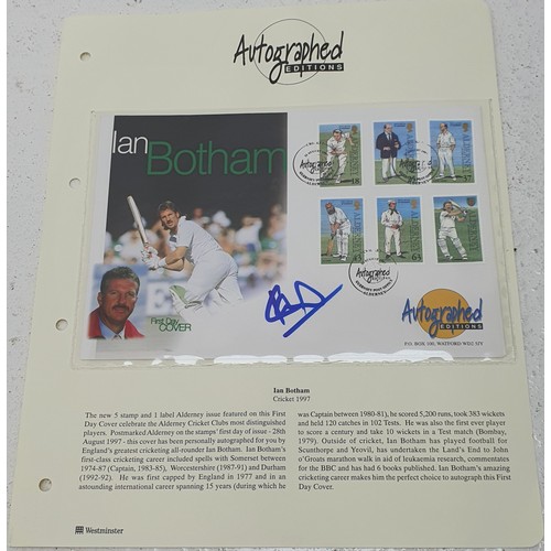 4 - A Signed Autographed Editions First Day Cover Featuring Cricketers. Signed By Ian Botham