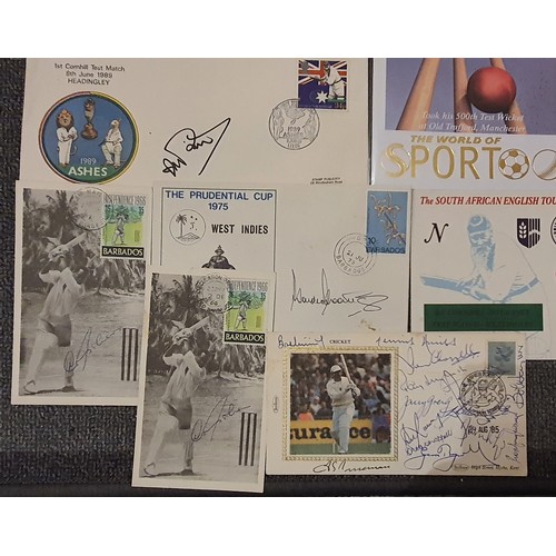 33 - Eleven Signed Items by Cricketers, Includes Limited Edition Covers , Kevin Pietersen,  Clive Lloyd ,... 