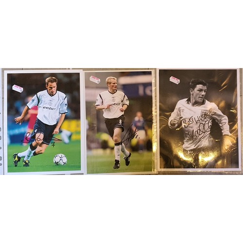 20 - Three Autographed Football Photographs Includes Per Frandsen, Lee Sharp and Bo Hansen