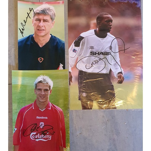 18 - Three Autographed Photos to Include Arsene Wenger, Christian Ziege and Dwight York